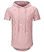 KLIEGOU Men's Hipster Hip Hop Hoodie Hole Tshirt 1705-2