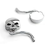 Krator Skull and Flames Universal Custom Chrome Motorcycle Mirrors - Free Adapters Mirrors Fits Most Harley Davidsons, Suzuki, Honda, Kawasaki Cruisers