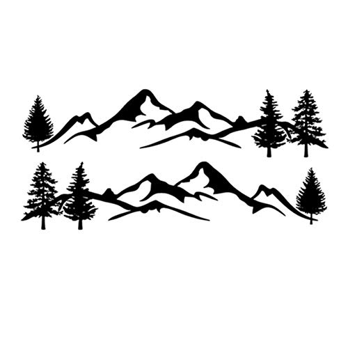 xxiaoTHAWxe Mountain Tree Car-Styling Vehicle Body 2 Side Skirt Decals Stickers Decoration - Black - Thumbnail 5
