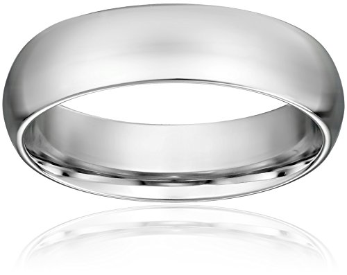 Standard Comfort-Fit Platinum Band, 6mm, Size 10