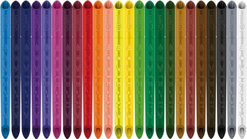 Lápis de cor Peps Infinity, conjunto de 24 cores variadas, 10 vezes mais duradouro com design ergonômico triangular, cores vivas para desenho e coloração