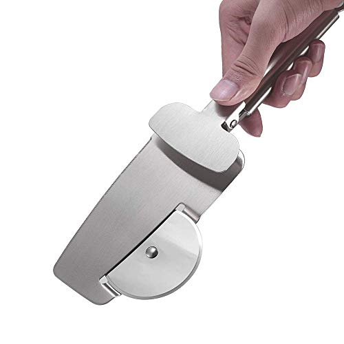 Qiajie RVS 4 in 1 Pizza Cutter Draagbare Pizza Cake Roller Schop Slicer voor Thuis Keuken - Afbeelding 3
