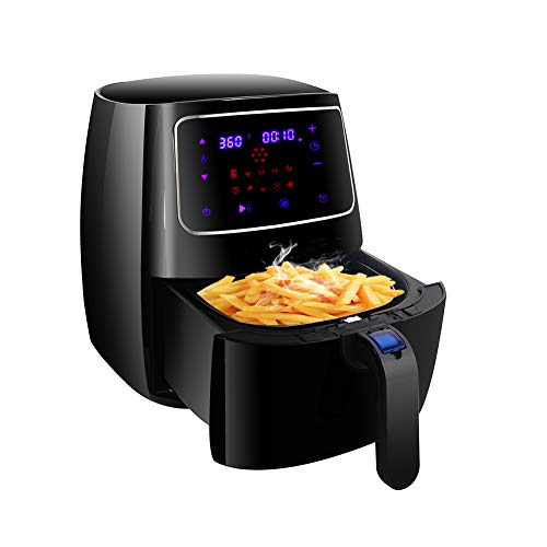 Click Here to See More Images LEAGUE&CO Air Fryer Digital Airfryer 3.7 QT 1400W Oil Free Low-Fat Healthy Hot Air Fryer Cooker Touch Screen Control Intelligent Quick View Cooking Guide
