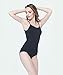 MISSALOE Women Seamless Basic Shapewear Mid-Thigh Bodysuit Comfort Bodyshaper, Black, Small