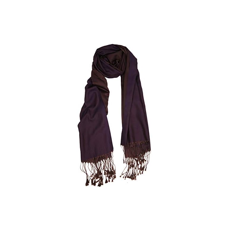 Long Solid Color Scarf Shawl with Silky Sheen for Occasions of Dressy