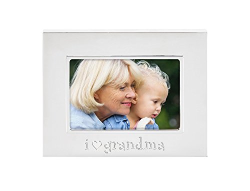 Tiny Ideas Keepsake Sentiment Photo Frame, I Love Grandma, Silver