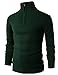 H2H Men's Quarter Zip Sweater Slim Fit Casual Knitted Turtleneck Pullover Mock Neck Polo Sweater Green US L/Asia XL (KMOSWL021)