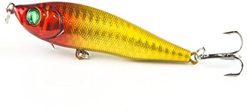 Wotesport 3DB Wake Bait Floating Diver Lure Colorful simulation bait (Color-q)