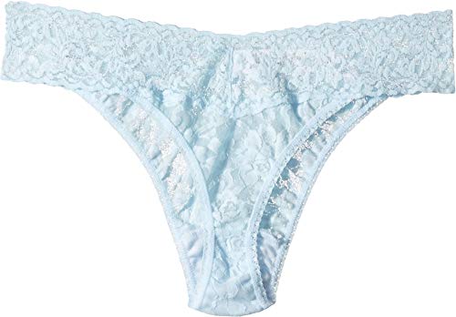 Hanky Panky Women's Bride Mrs Original Rise Thong Panty Pack, White/Powder Blue, One Size