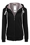 ACEVOG Women Hoody Zipper Long Sleeve Pullover Thick Warm Fleece Hooded Sweatshirt