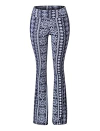 SATINA Pantalones de pierna anchos de palazzo de alta cintura estampados y rígidos de reg & Plus