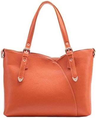 Women's Casual Pu Leather Shoulder bags Satchel Tote Handbags and Purses Messenger Tote Bag 5 Colors (Orange)
