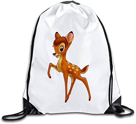 Cartoon Sika Deer 100% Polyester Fiber Drawstring Travel Bag One Size