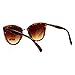SA106 Runway Fashion Metal Bridge Trim Oversized Cat Eye Sunglasses Tortoise Shell