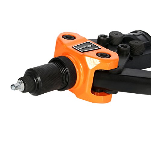 Langger Heavy Duty Pop Rivet Gun, Hand Riveter with 3 Different Nozzles, Nozzle Wrench- Applications Include Sheet Metal, Automotive, Duct Work, etc - Thumbnail 3