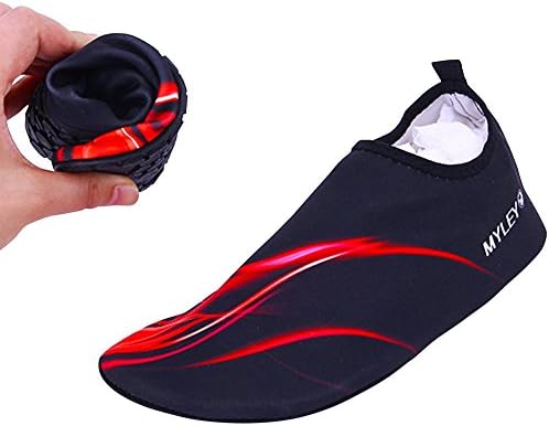 Flexible Water Sport Skin Shoes Aqua Socks Unisex for Swimming,Running,Snorkeling,Surfing,Yoga Exercises,L(US7.5-8.5=CHN38-39),Red