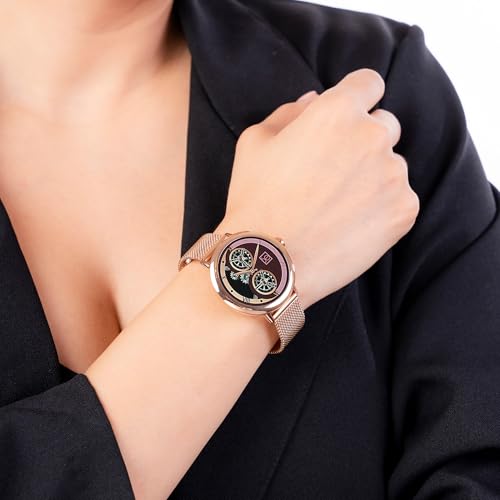 Clōe Pulse Smartwatch para Mujer con Llamadas Bluetooth, Pantalla AMOLED, IA Integrada, Monitoreo de Salud, Más de 100 Deportes, Notificaciones, IP68 y Correa Mesh Premium