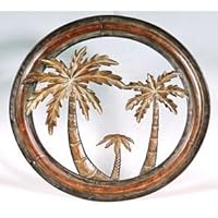 Collectible Badges Decorative 16" Metal Palm Tree Wall Plaque