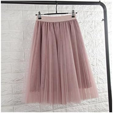 George GougeFashion New Tulle Skirts Womens Black Gray White Adult Tulle Skirt Elastic High Waist Pleated Midi Skirt New