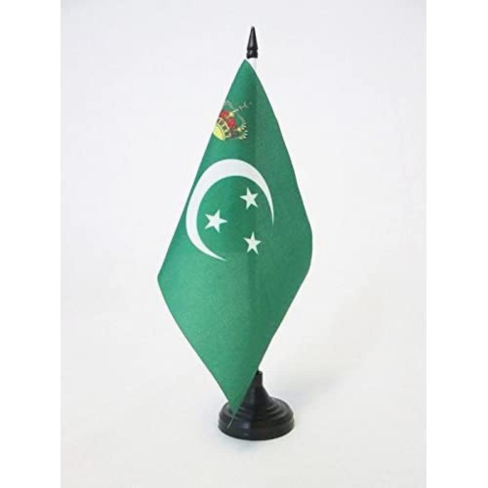 AZ FLAG Royal Standard of Egypt 1923–1953 Table Flag 5'' x 8'' - Egyptian Kingdom Office Decoration 100% Polyester 21 x 14 cm - Mini Desk Flag with Pole and Black Plastic Base