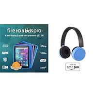 Fire HD 8 Kids Pro tablet, 8” HD 32GB (Sky Blue) + Kids Bluetooth Headset