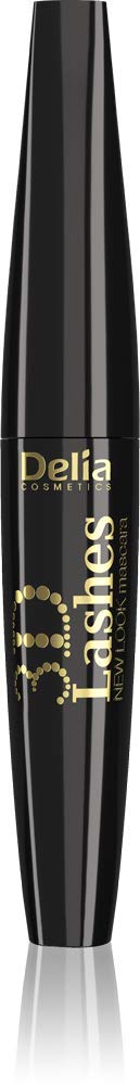 Delia Cosmetics - 3D Lashes New Look BLACK Mascara - Thicken, Lenghten, Curl, Enlarged Eyelashes - 12ml
