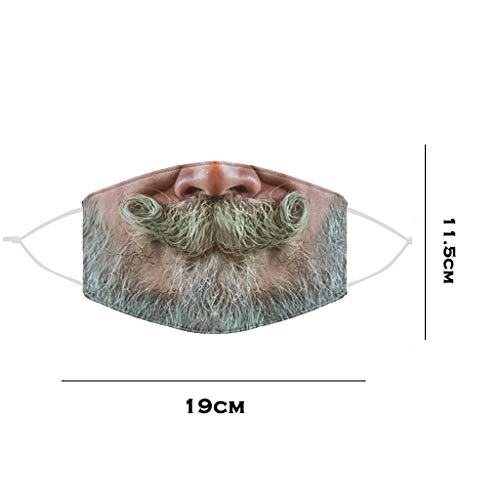 3PC Unisex Novelty Animal Characters Half Dog Face Windproof Anti-Dust Màsc Bandanas Reusable Washable