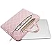 MOSISO Laptop Shoulder Bag Compatible with 13-13.3 inch MacBook Pro, MacBook Air, Notebook, Canvas Geometric Pattern Protective Carrying Handbag Briefcase Sleeve Case Cover, Pink Quatrefoil