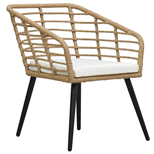 vidaXL Bistroset 3-TLG. Balkonset Sitzgruppe Gartenmöbel Rattanmöbel Gartenset Balkonmöbel Sitzgarnitur Gartengarnitur Poly Rattan Eichefarben – Bild 3
