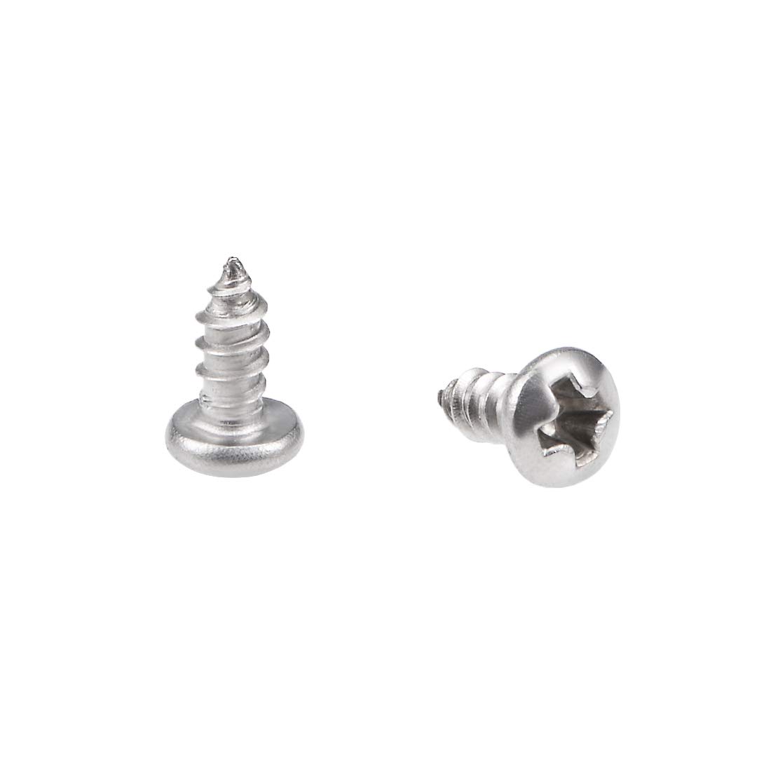 sourcing map 2.2x5mm Self Tapping Screws Phillips Pan Head Screw 316 Stainless Steel Fasteners Bolts 50Pcs