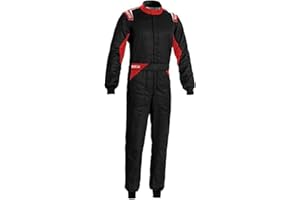 Sparco Men's Suit (Black/Red, Medium/Large)