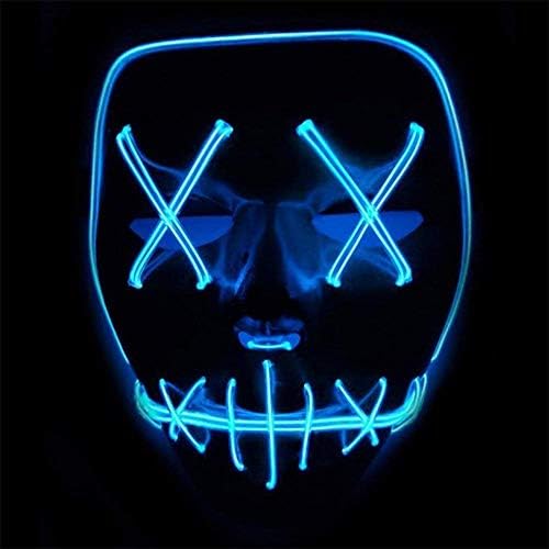 Winiron LED Light Up Halloween Mask, Festival Face Mask Battery Powered for Carnival,Festival,Cosplay,Halloween&Costume