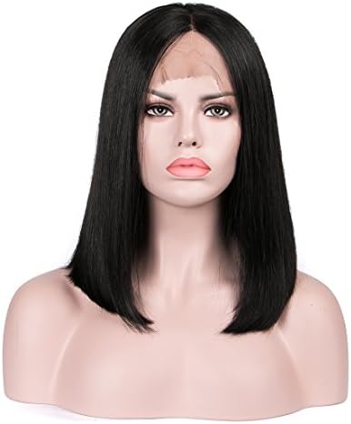 Lanyi Hair Human Hair Lace Front Wigs For Black Women Brazilian Virgin Human Hair Short Bob Wigs Straight Glueless Lace Wig 12"