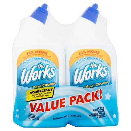 PACK OF 8 - The Works Disinfectant Toilet Bowl Cleaner Value Pack, 64 fl oz