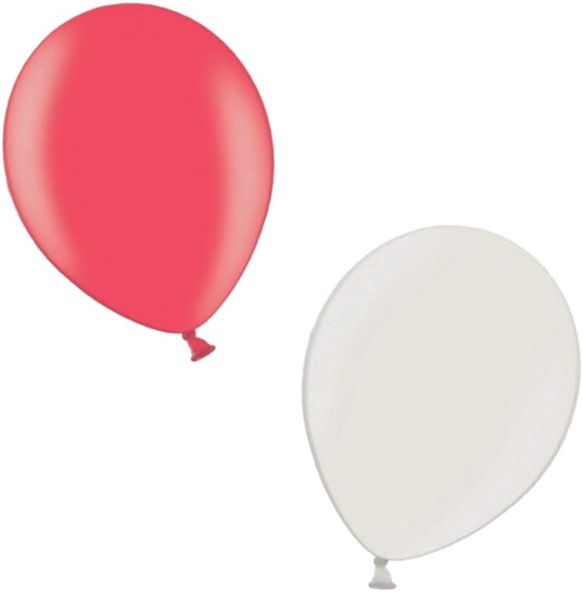 Toyland® 12" Latex Balloons - Party Decorations - Assorted Colours in Packs of 30, 50 & 100 (Red & White, Pack of 50)