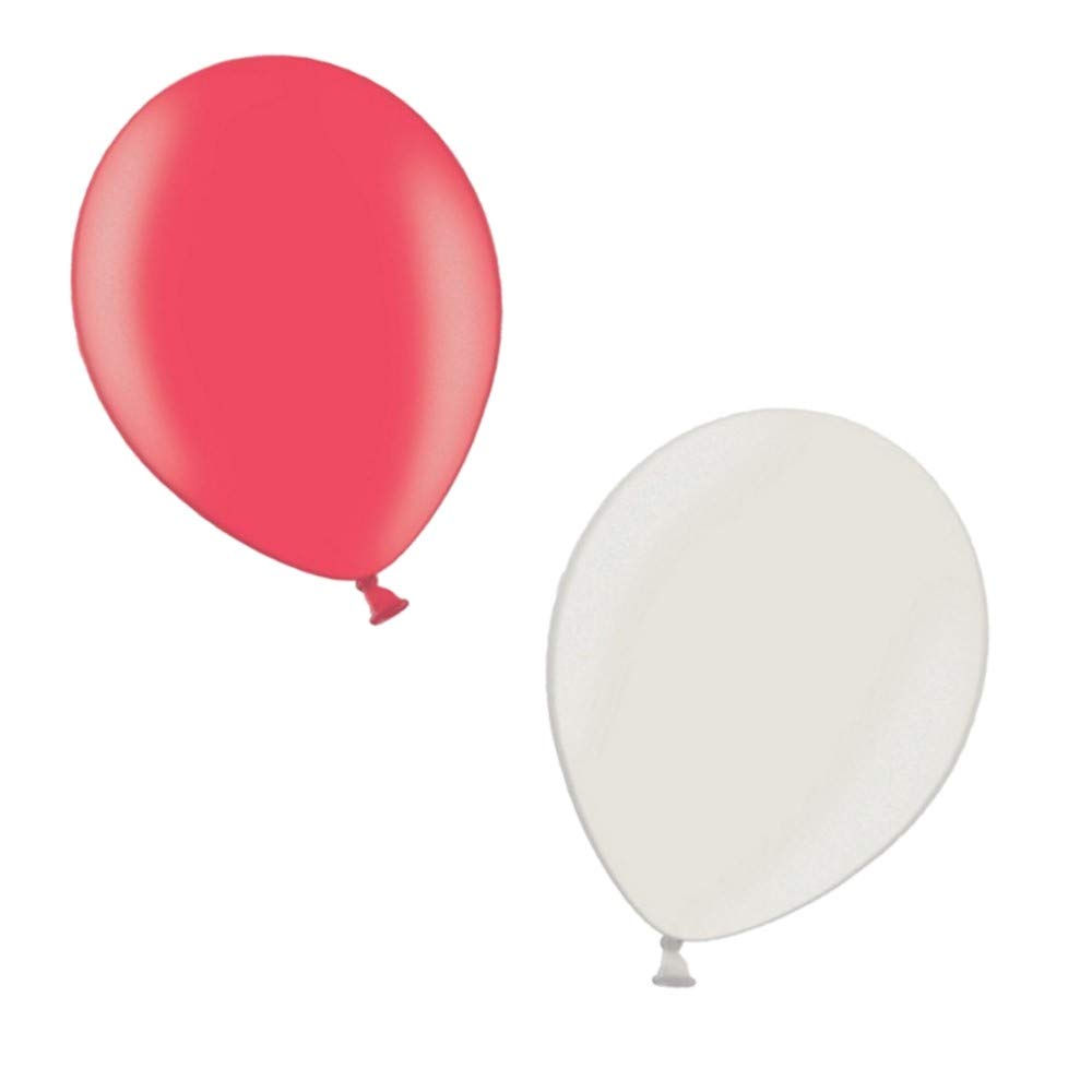 Toyland® 12" Latex Balloons - Party Decorations - Assorted Colours in Packs of 30, 50 & 100 (Red & White, Pack of 50)