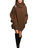 Sarin Mathews Autumn Womens Cowl Neck Long Sleeve Knit Baggy Pullover Sweater Chocolate XL