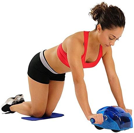 Rebound Type Gear Wheel Four-Wheeled Belly Wheel, Tire Thickening Knee Pad And Gear Automatic Retractable Belt Protection Shell Core Abdominal Muscle Training Non-Slip Men, Home Fitness Equipment