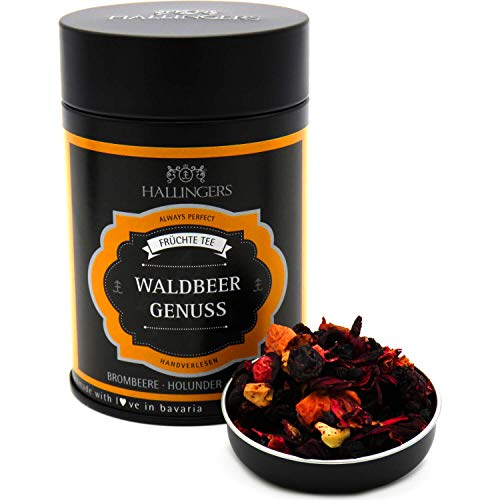 Hallingers Waldbeergenuss - Loser Früchte-Tee mit Brombeere, Holunder & Erdbere (Dose) - Geschenkideen Weihnachten & Geschenke Adventskalender | Geburtstag Glückwunsch Genesung Danke Freundschaft