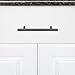 Amazon Basics Euro Bar Cabinet Handle (1/2-inch Diameter), 6.38-inch Length (4-inch Hole Center), Flat Black, 10-Pack