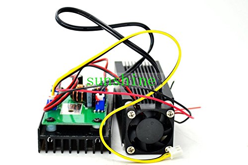 12V TTL High Power 450nm 4W 4000mw Adjustable Blue Laser Dot Module Engraver with Heatsink
