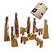 Holy Land Market Olive Wood Children's Nativity Scene - 12-Piece Indoor Wooden Nativity Set, Handmade in Bethlehem, with Pictorial Story Booklet & Authenticity Certificate, 3-Inch Figures