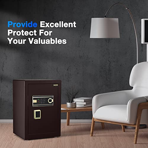 ADIMO Safe, 2.5 Cubic Feet Cabinet Safe Box with LCD Smart Touch Screen and Digital Keypad, Smart Alarm System and Removable Shelf, Home & Office Safe for Documents, Money, Gold and Pistol