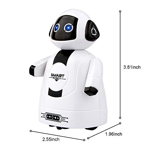 Betheaces Mini Inductive Robot Kids Magic Pen Boys Girls Birthday Gift Toddler Smart Educational Toys with Eye LED Light Intelligent Novelty Robotics Kit Batteries Included-1 Piece (White)