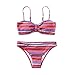 Womens Push-Up Swimsuit Summer New Two Piece Stripe Bikini High Waist Swimming Suit Purplethumb 3