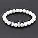 POSHFEEL Pineapple Charm Bracelets for Lovers Couple Black Matte Agate & White Howlite 8mm Beads Bracelet, 7.6