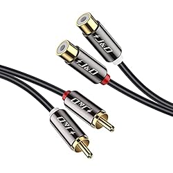 J&D 2 RCA Extension Cable, RCA Cable, Gold Plated