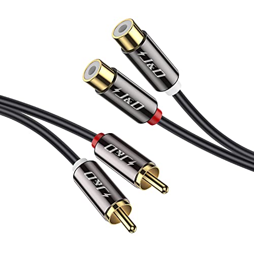 J&D 2 RCA Extension Cable, RCA Cable, Gold Plated