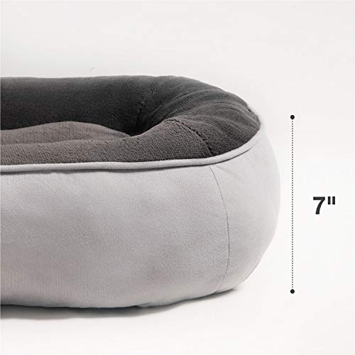 Petsure Plush Dog Bed (L, 36x27x7 inches) for Small, Medium, Large Dogs Up to 70 lbs - Low Bumper Pet Bed with Ultra-Soft Bolster - Machine Washable - Grey - Thumbnail 5