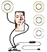 Selfie Ring Light with Cell Phone Holder Stand for Live Stream / Makeup, Bcway Clip Lazy Bracket for iPhone / Android, [3-Light Mode] [10-Level Brightness] LED Desk Lamp for Kitchen, Bedroom